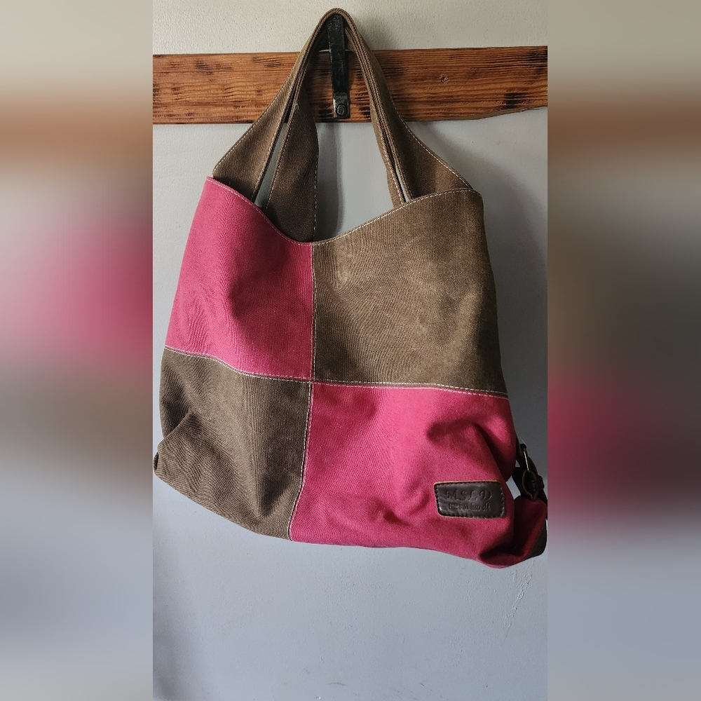 Pink and brown bag